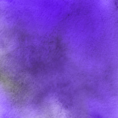 Violet ink and watercolor textures on white paper background. Paint leaks and ombre effects. Hand painted abstract image.