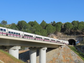 Obraz premium Beautiful High-speed train that transports passengers to their destination