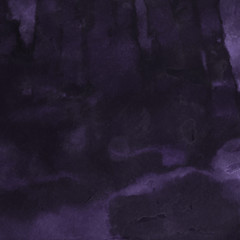 Violet ink and watercolor textures on white paper background. Paint leaks and ombre effects. Hand painted abstract image.