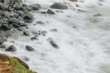 Slow exposure of Fingal rocks