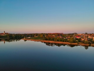 Aerial view of Nesvizh in Minsk region of Belarus