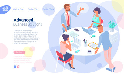 young man and woman communication in the office