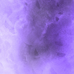 Violet ink and watercolor textures on white paper background. Paint leaks and ombre effects. Hand painted abstract image.