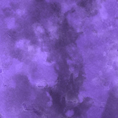 Violet ink and watercolor textures on white paper background. Paint leaks and ombre effects. Hand painted abstract image.