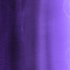 Violet ink and watercolor textures on white paper background. Paint leaks and ombre effects. Hand painted abstract image.