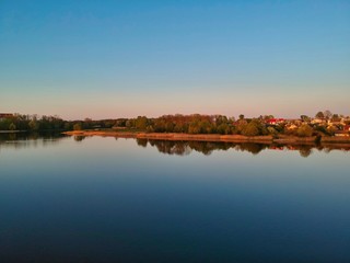 sunset over the lake
