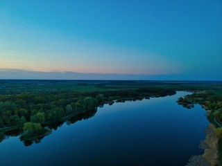Aerial view of a forest in Belarus
