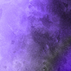 Violet ink and watercolor textures on white paper background. Paint leaks and ombre effects. Hand painted abstract image.