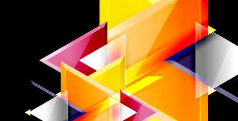 Glossy shiny triangles background