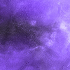 Violet ink and watercolor textures on white paper background. Paint leaks and ombre effects. Hand painted abstract image.
