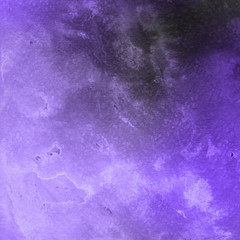 Violet ink and watercolor textures on white paper background. Paint leaks and ombre effects. Hand painted abstract image.