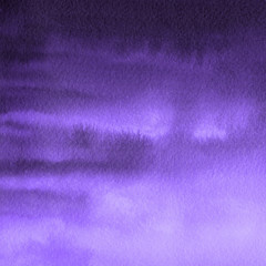 Violet ink and watercolor textures on white paper background. Paint leaks and ombre effects. Hand painted abstract image.
