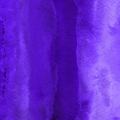 Violet ink and watercolor textures on white paper background. Paint leaks and ombre effects. Hand painted abstract image.