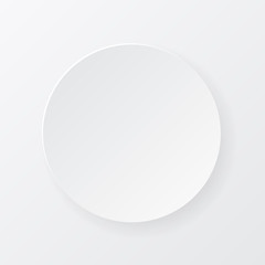 White blank button on white background