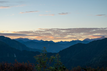 Obraz premium Sunset over Alishan Range, Alisan National Park, Taiwan