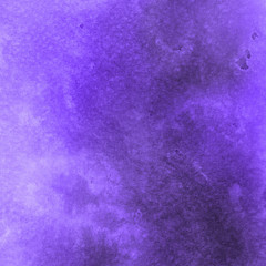 Violet ink and watercolor textures on white paper background. Paint leaks and ombre effects. Hand painted abstract image.
