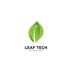 Leaf Tech logo template, vector illustration - Vector