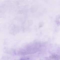 Violet ink and watercolor textures on white paper background. Paint leaks and ombre effects. Hand painted abstract image. © artistmef