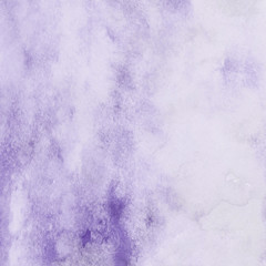 Violet ink and watercolor textures on white paper background. Paint leaks and ombre effects. Hand painted abstract image.