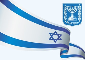 Flag of Israel, the State of Israel, a template for congratulations, design awards, an official document with the flag of Israel. Bright, colorful vector illustration