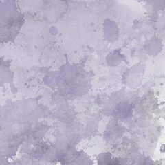 Violet ink and watercolor textures on white paper background. Paint leaks and ombre effects. Hand painted abstract image.