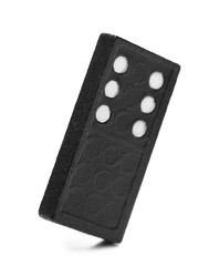 Black domino isolated on white background, series