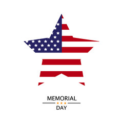 vector illustration of american flag. Memorial day.