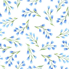 seamless pattern with watercolor drawing flowers