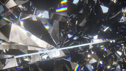 Beautiful slowly rotating diamond. 3d illustration, nice looping abstract background.