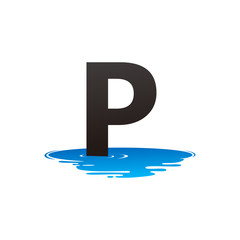 Letter P and Puddle Water Logo Template Design Vector, Emblem, Design Concept, Creative Symbol, Icon
