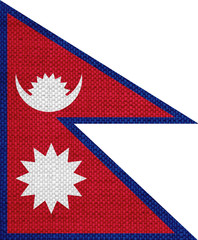 Fahne von Nepal auf altem Leinen