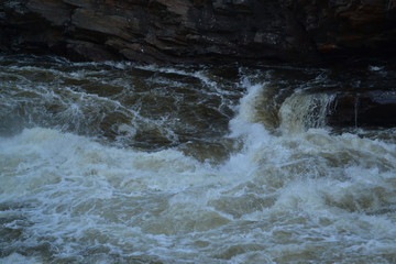 water flowing over rocks