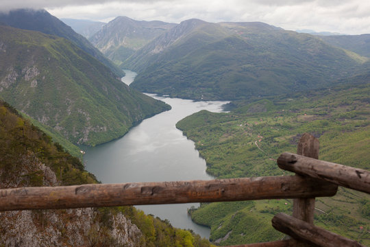 landscape of mountine and beautiful View of the river canyon in Serbie