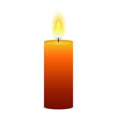 Stylish yellow candle vector design illustration isolated on background