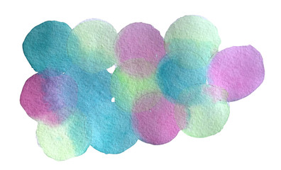 watercolor colorful bubbles, abstrack background