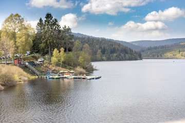 Fototapeta premium Bootsanlegestelle im Schwarzwald