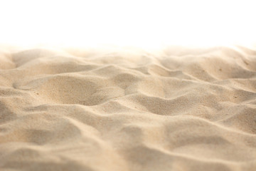 Beautiful beach sand texture isolated on white background