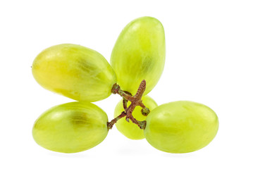 Green grape branch isolated on white background
