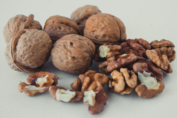  Walnuts on a white background