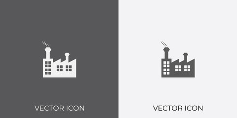 Light & Dark Gray Icon of Industry For Mobile, Software & App.. Eps. 10.