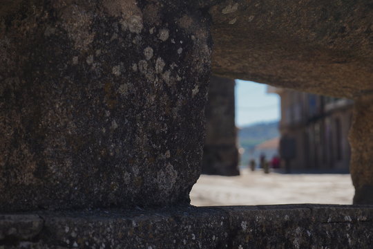 Medieval window made from stone in Galicia