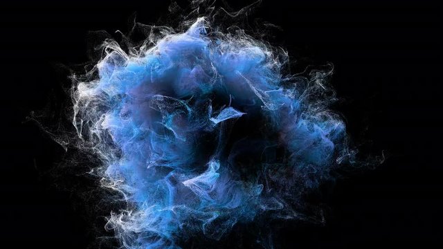 Nice color smoke on black background with many lot if partical. Transparent back