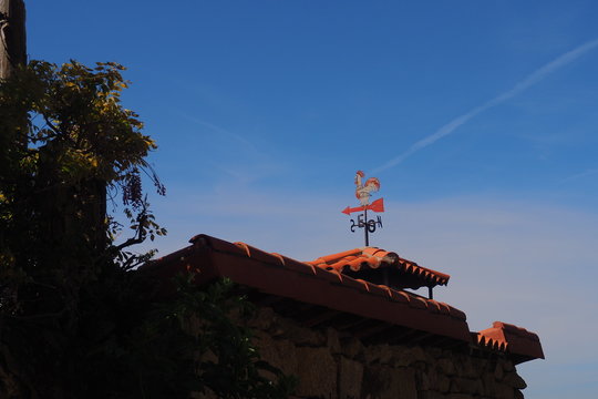 Sunny blue sky and the rooftops