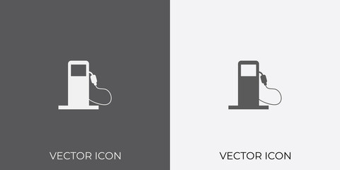 Light & Dark Gray Icon of Filling Station For Mobile, Software & App.. Eps. 10.