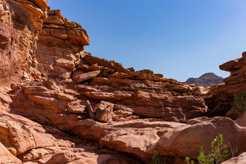 Coloured Canyon is a rock formation on Sinai peninsula. Sights of Nuweiba, Egypt.