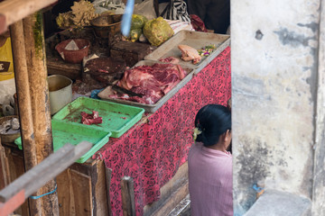 Fleisch am Markt in Bali