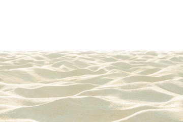 Fine beach sand in the summer sun, On white background.