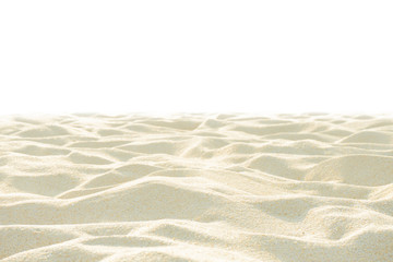 Fototapeta na wymiar Fine beach sand texture in the summer sun. on white