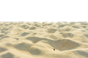 Fototapeta na wymiar Fine beach sand in the summer sun on white screen