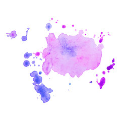 Abstract isolated colorful vector watercolor splash. Grunge element for paper design.